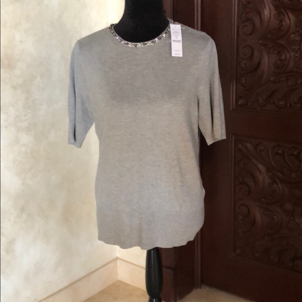 WhiteHouseBlackMarket Gray Sweater Size L NWT